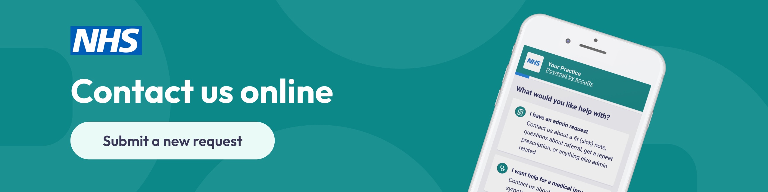 Contact us online, submit a new request.